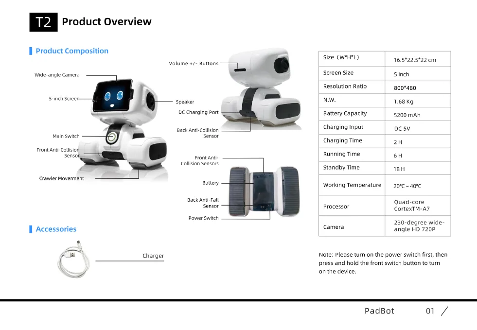 PadBot T2 Robot Educativo y Social