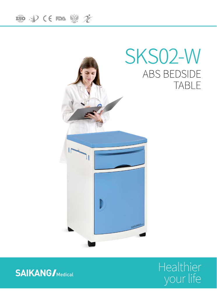 Mesa de Noche Hospitalaria ABS SKS02-W