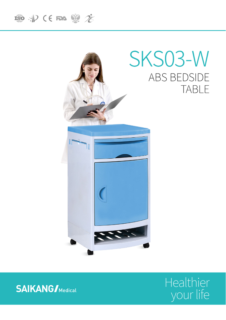 Mesa de Noche Hospitalaria ABS SKS03-W